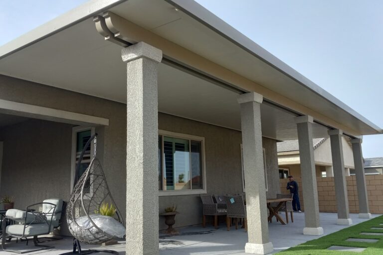A Nevada home with an insulated patio cover above outdoor living space